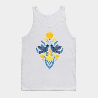 Stop the war, Peace to the world! blue yellow Tank Top